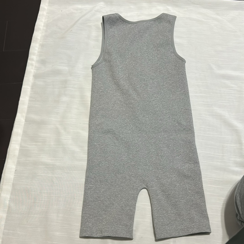 FCT With Love gray Compression Rib Romper - - Picture 3 of 4